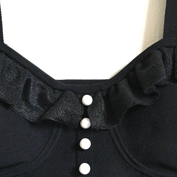 Sandro Black Ruffle Crop Top - Picture 6 of 16